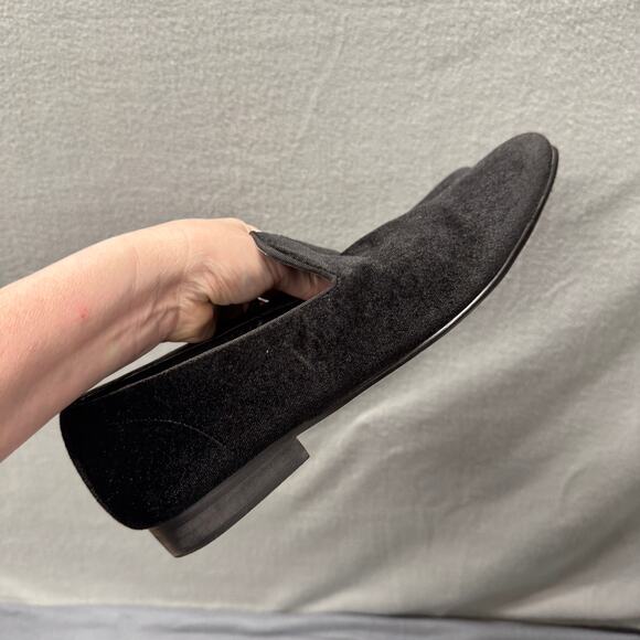 Steve Madden Loafers Mens 10.5 Laight Black Velvet Slip On Shoes Satin Lined - Picture 12 of 14
